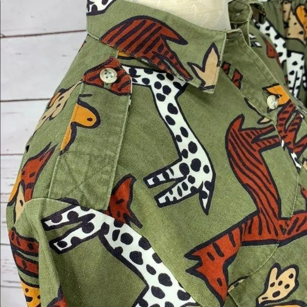 Vintage C.C. Company Women's Cottage Core Animal Print‎ Skirt Set Size Small